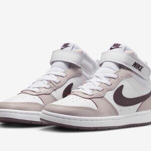 Nike Court Borough Mid 2 – Girls Size 3.5 – White & Violet